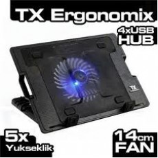 TX ERGONOMİX 14CM LED FANLI 4xUSB HUB NB SOĞUTUCU TXACNBERGO