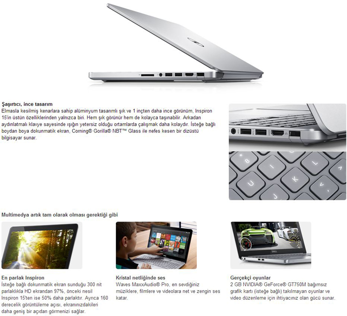 Dell Inspiron 7537 Dokunmatik Laptop