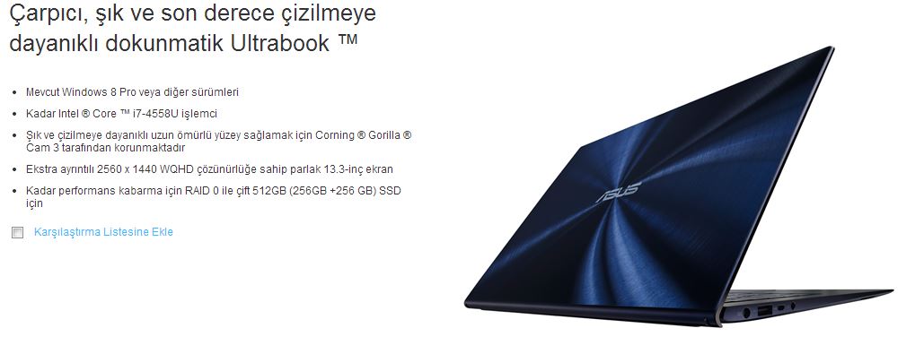Asus zenbook ux21e-kx010v modelinin en ucuz fiyatı 